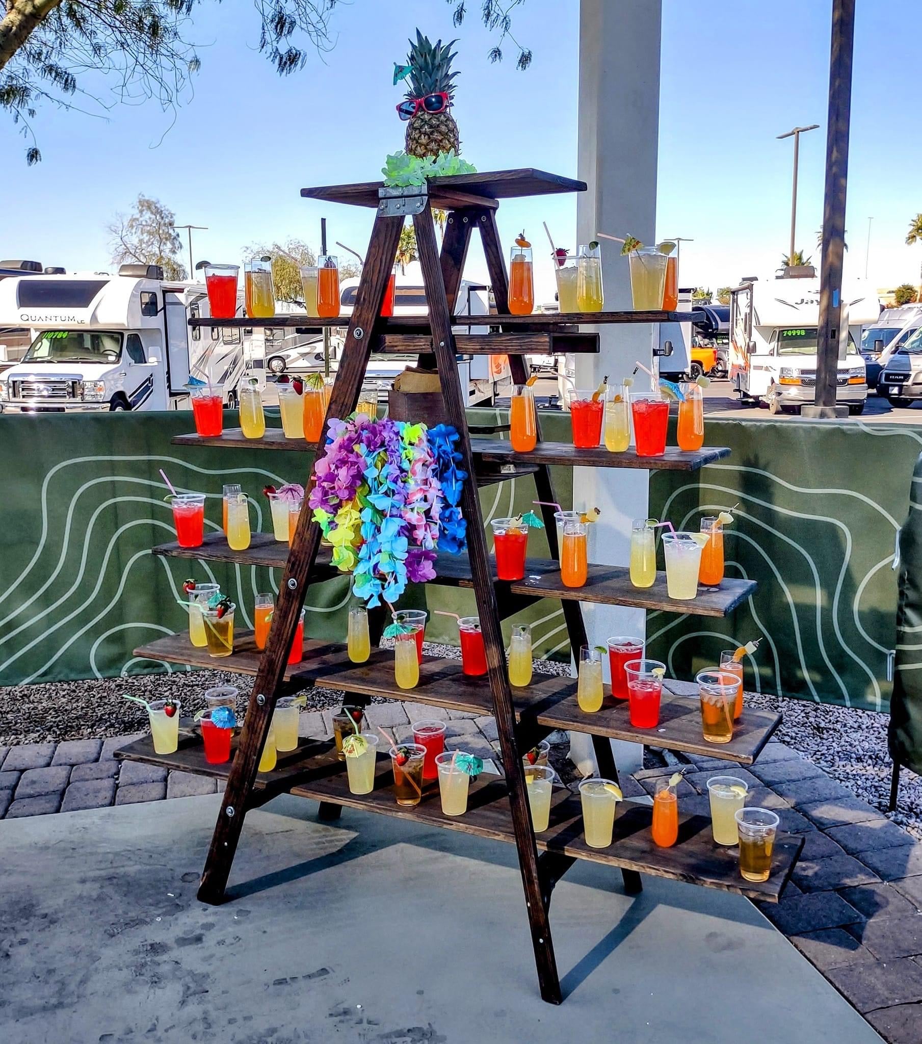 Tiered Farmhouse Beverage Display Ladder